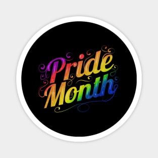 Rainbow Color Pride Month Logo LGBTQ Gay Lesbian Magnet